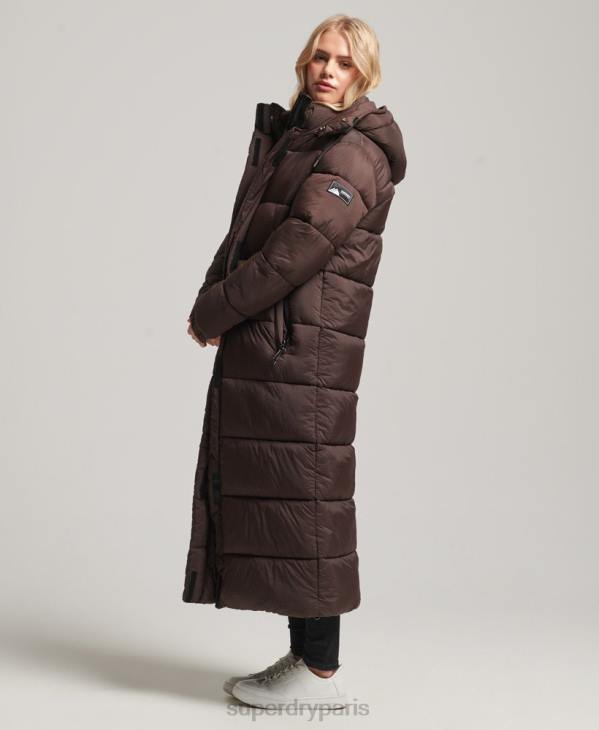Superdry femmes doudoune longue en ripstop D64Z3713 vêtements brun