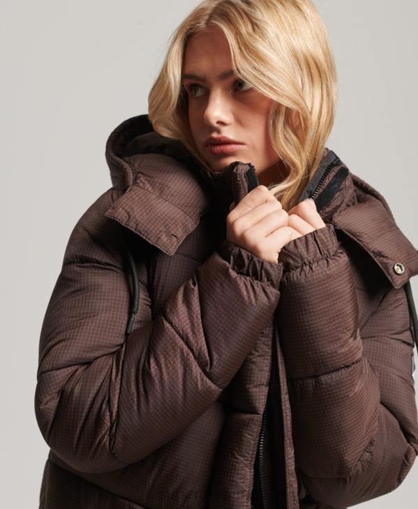 Superdry femmes doudoune longue en ripstop D64Z3713 vêtements brun