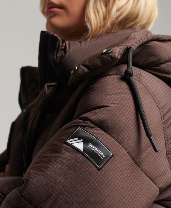 Superdry femmes doudoune longue en ripstop D64Z3713 vêtements brun