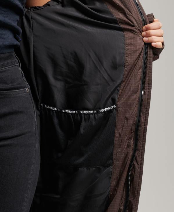 Superdry femmes doudoune longue en ripstop D64Z3713 vêtements brun