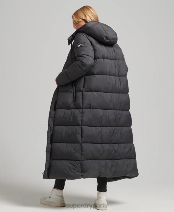 Superdry femmes doudoune longue en ripstop D64Z3729 vêtements noir