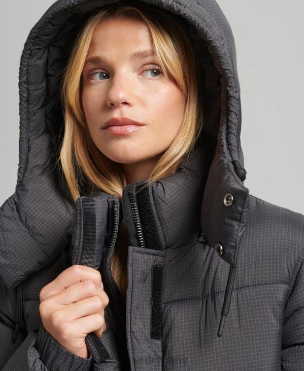 Superdry femmes doudoune longue en ripstop D64Z3729 vêtements noir