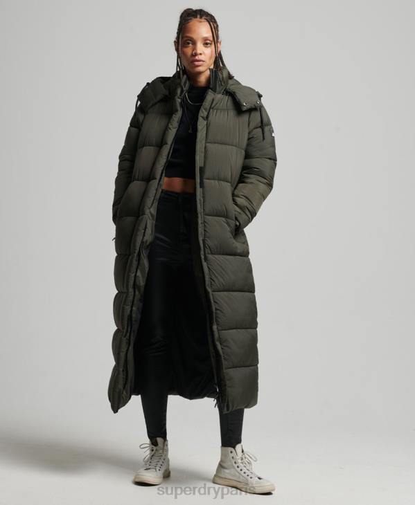 Superdry femmes doudoune longue en ripstop D64Z3755 vêtements vert