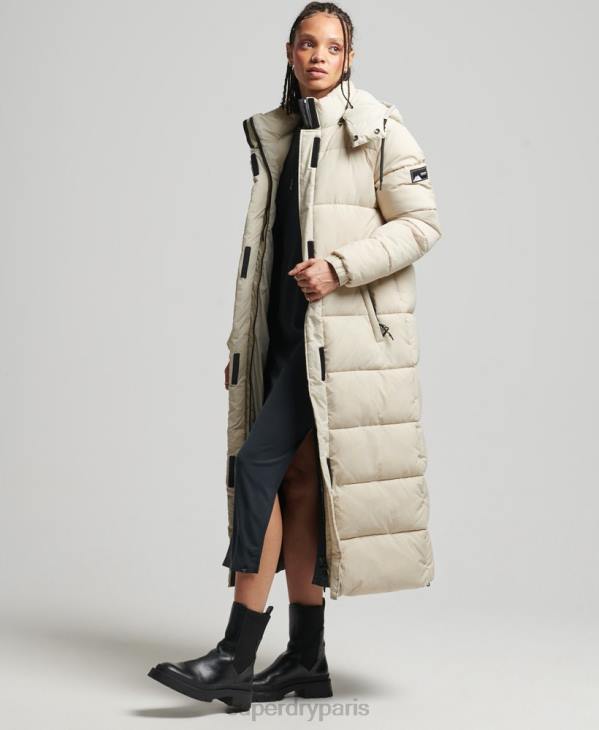 Superdry femmes doudoune longue en ripstop D64Z3756 vêtements beige