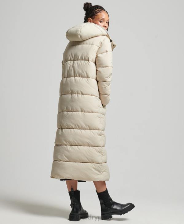 Superdry femmes doudoune longue en ripstop D64Z3756 vêtements beige