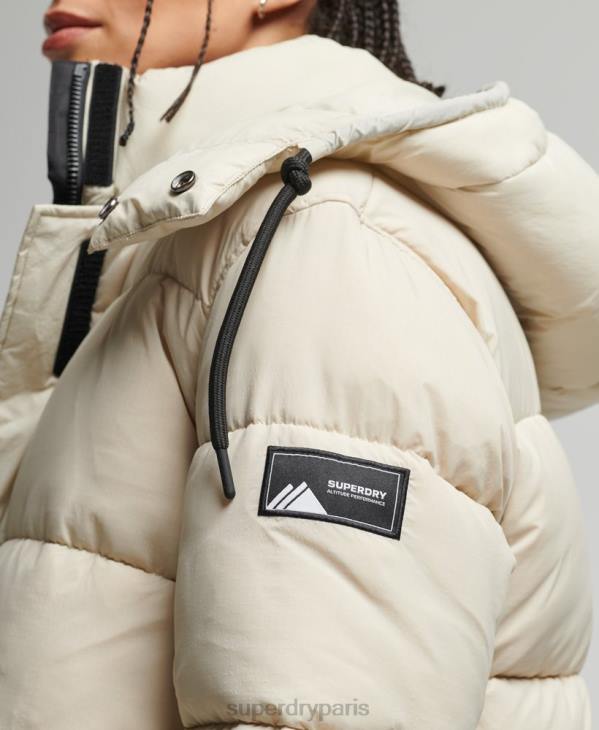 Superdry femmes doudoune longue en ripstop D64Z3756 vêtements beige