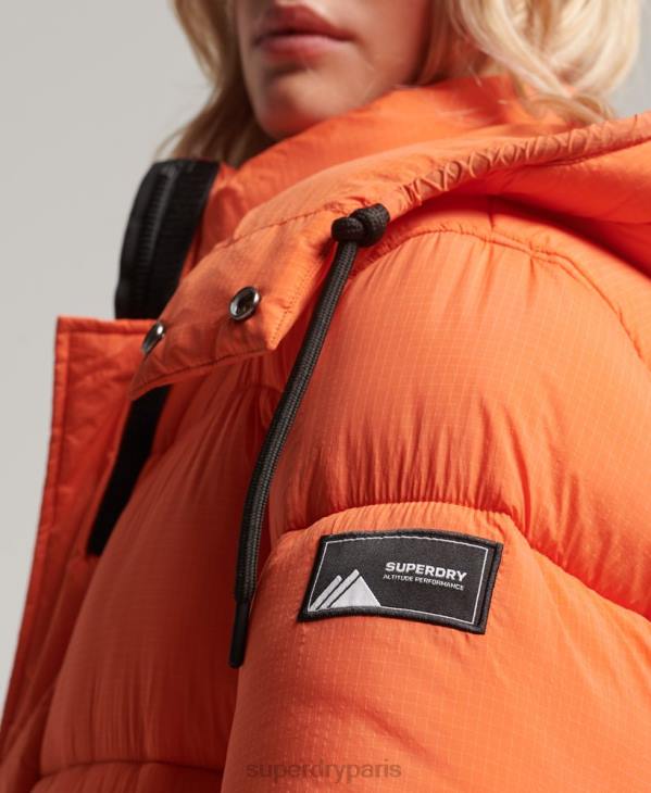 Superdry femmes doudoune longue en ripstop D64Z3789 vêtements orange