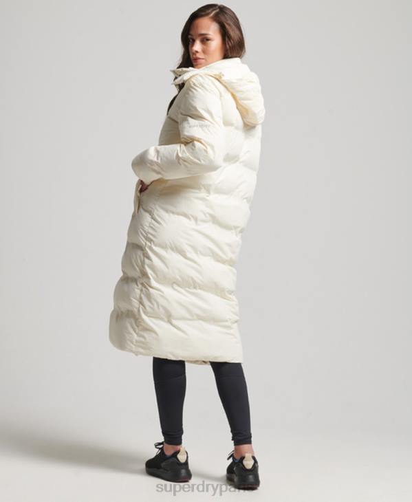 Superdry femmes doudoune longue train D64Z5520 vêtements crème