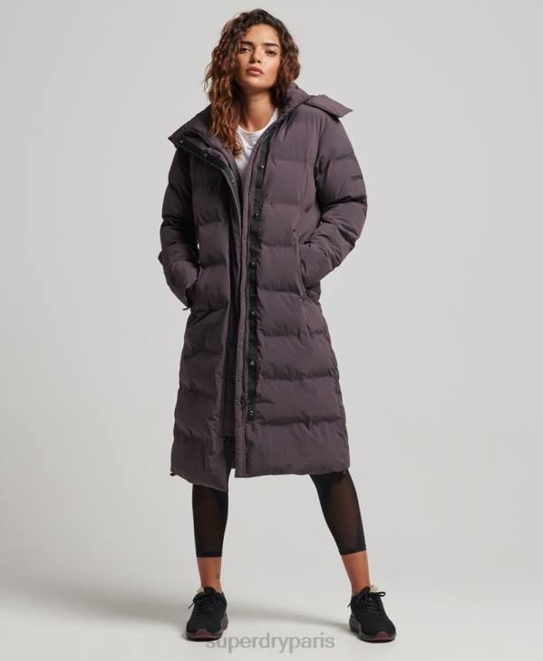 Superdry femmes doudoune longue train D64Z6342 vêtements violet