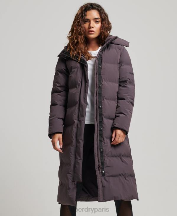 Superdry femmes doudoune longue train D64Z6342 vêtements violet