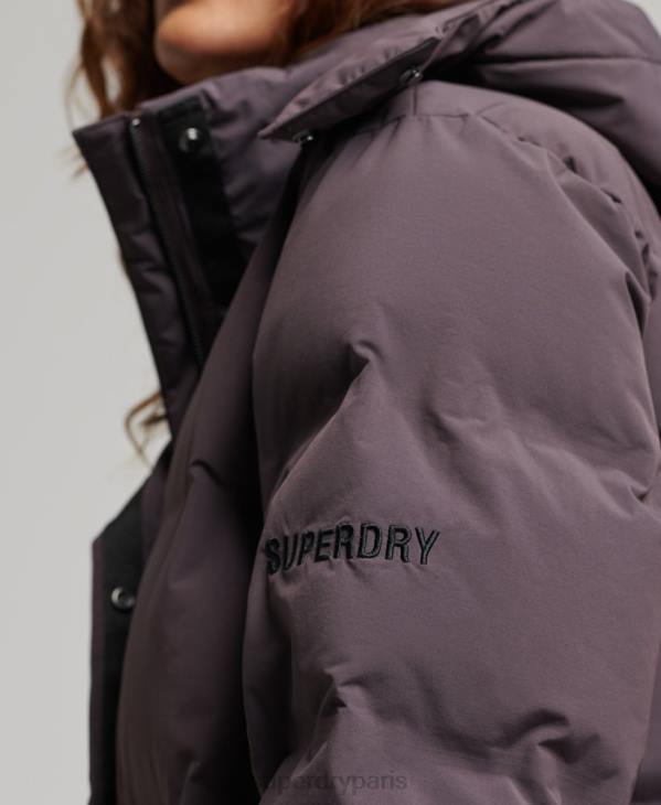 Superdry femmes doudoune longue train D64Z6342 vêtements violet