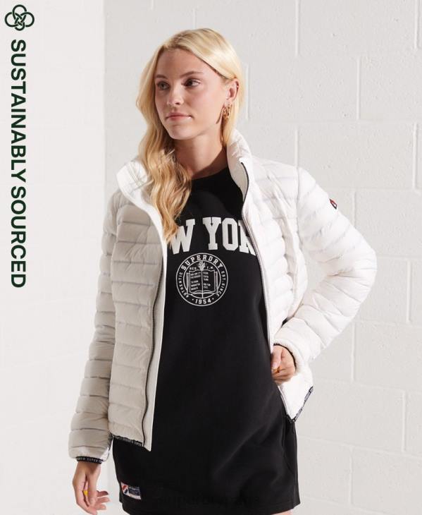 Superdry femmes doudoune matelassée core D64Z5612 vêtements blanc