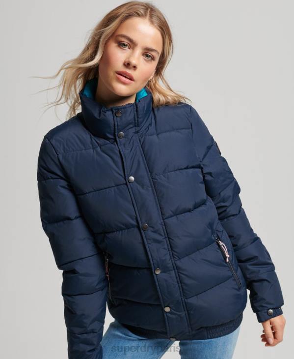 Superdry femmes doudoune rétro source D64Z5439 vêtements marine