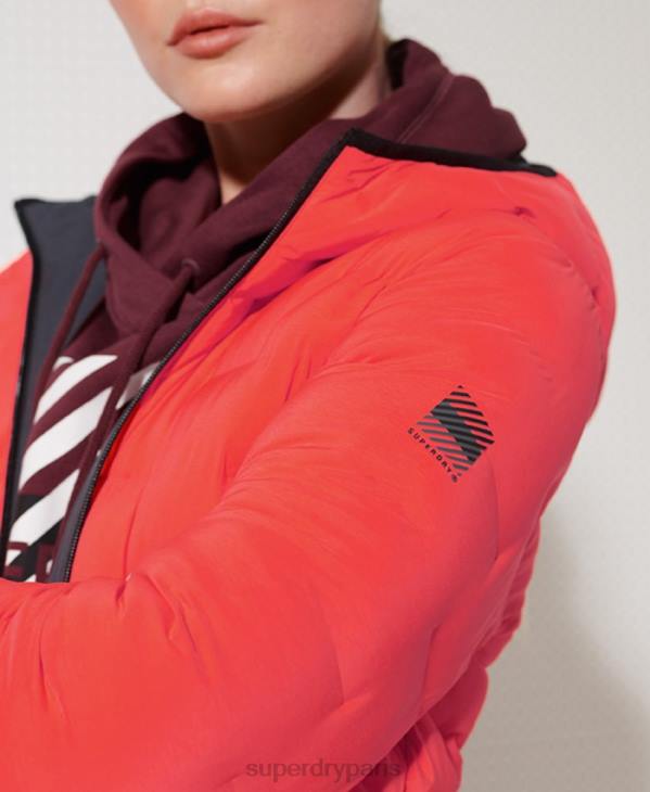 Superdry femmes doudoune réversible D64Z5738 vêtements rouge