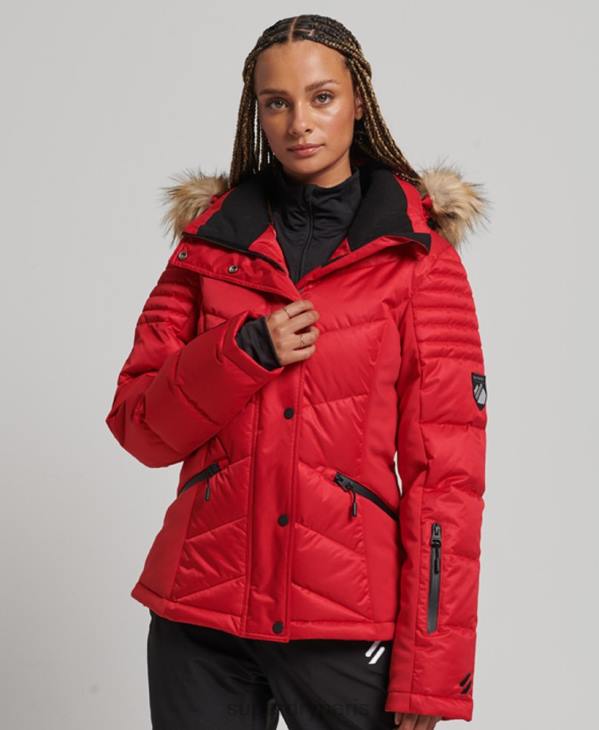 Superdry femmes doudoune snow luxe D64Z3566 vêtements rouge
