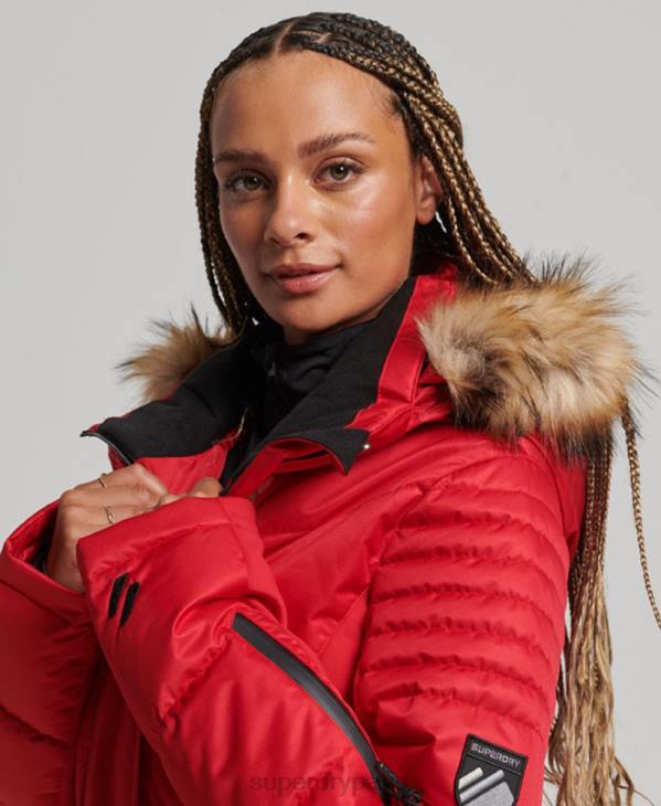 Superdry femmes doudoune snow luxe D64Z3566 vêtements rouge