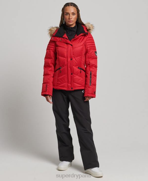 Superdry femmes doudoune snow luxe D64Z3566 vêtements rouge