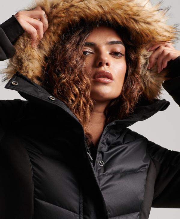 Superdry femmes doudoune snow luxe D64Z3568 vêtements noir