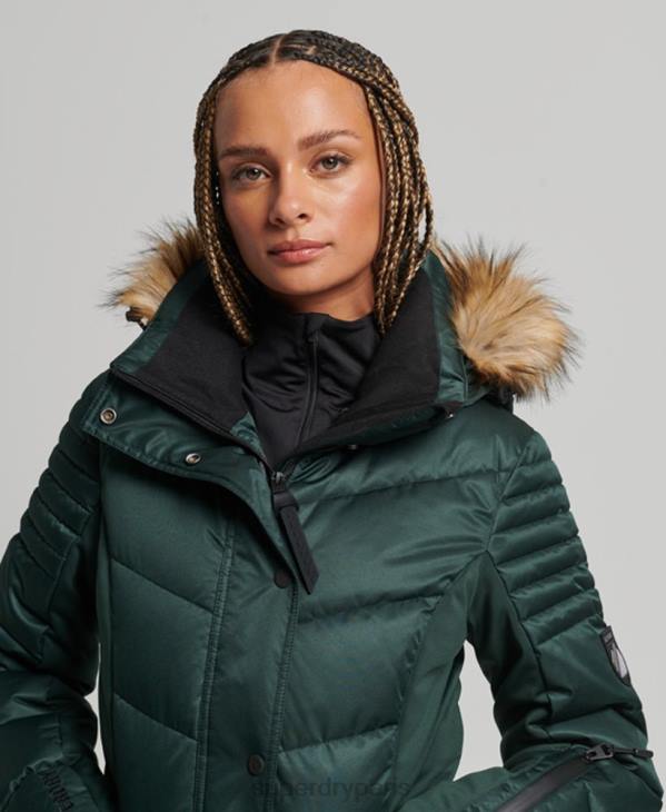 Superdry femmes doudoune snow luxe D64Z3680 vêtements vert