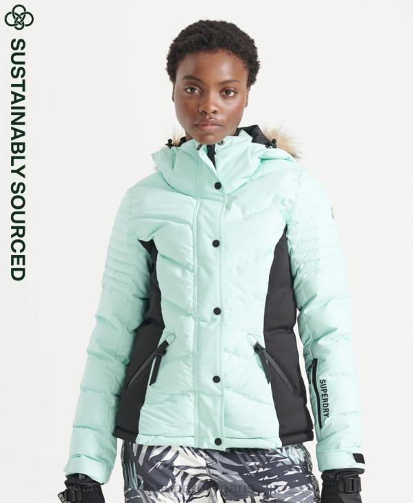 Superdry femmes doudoune snow luxe D64Z5460 vêtements bleu clair