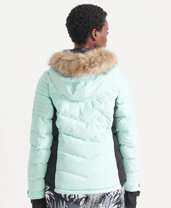 Superdry femmes doudoune snow luxe D64Z5460 vêtements bleu clair