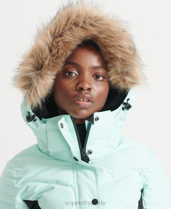 Superdry femmes doudoune snow luxe D64Z5460 vêtements bleu clair