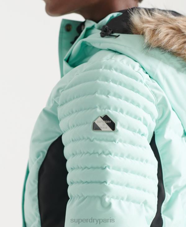 Superdry femmes doudoune snow luxe D64Z5460 vêtements bleu clair