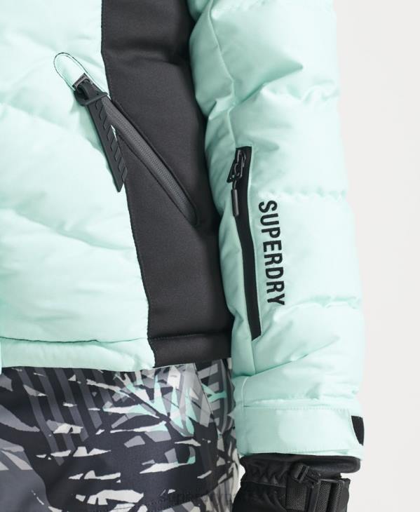 Superdry femmes doudoune snow luxe D64Z5460 vêtements bleu clair
