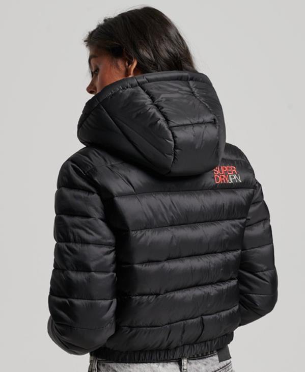 Superdry femmes doudoune sport courte légère D64Z3787 vêtements noir