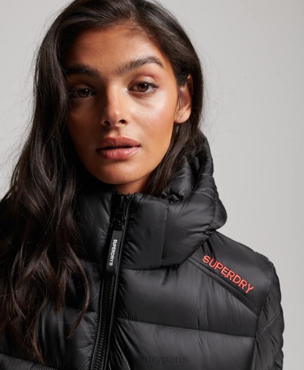 Superdry femmes doudoune sport courte légère D64Z3787 vêtements noir
