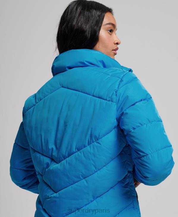 Superdry femmes doudoune sport sans capuche D64Z3705 vêtements bleu