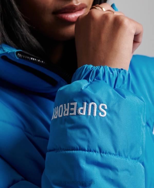 Superdry femmes doudoune sport sans capuche D64Z3705 vêtements bleu