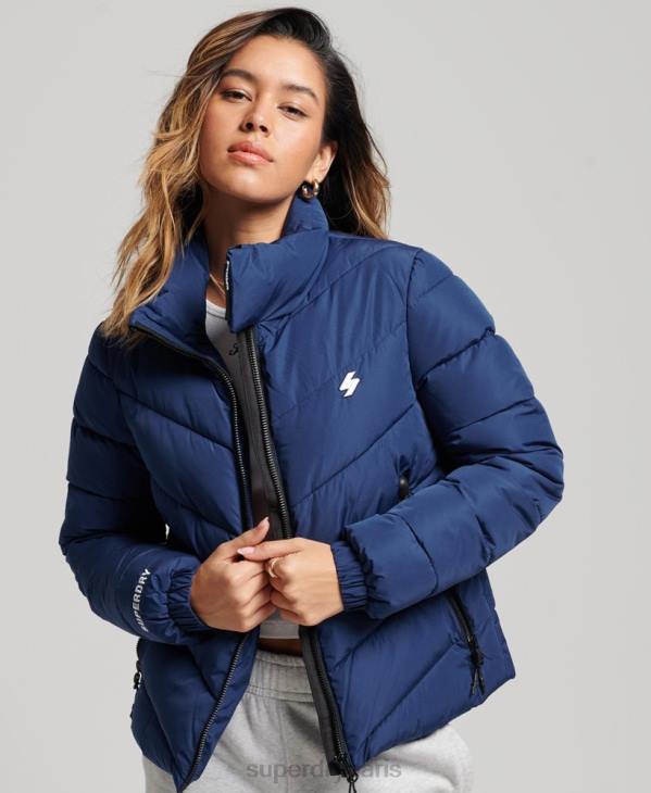 Superdry femmes doudoune sport sans capuche D64Z3760 vêtements marine