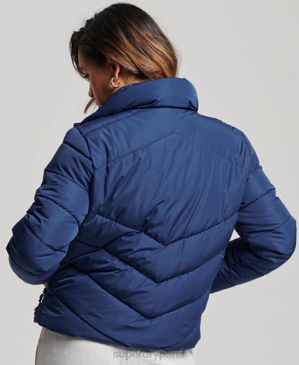 Superdry femmes doudoune sport sans capuche D64Z3760 vêtements marine