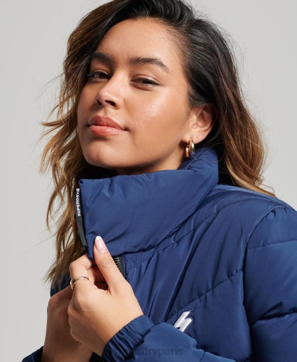 Superdry femmes doudoune sport sans capuche D64Z3760 vêtements marine