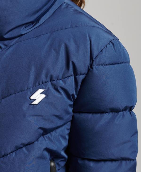 Superdry femmes doudoune sport sans capuche D64Z3760 vêtements marine