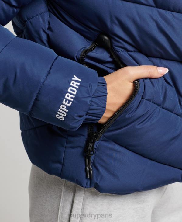 Superdry femmes doudoune sport sans capuche D64Z3760 vêtements marine