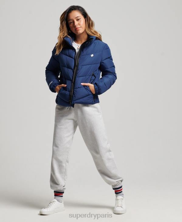 Superdry femmes doudoune sport sans capuche D64Z3760 vêtements marine