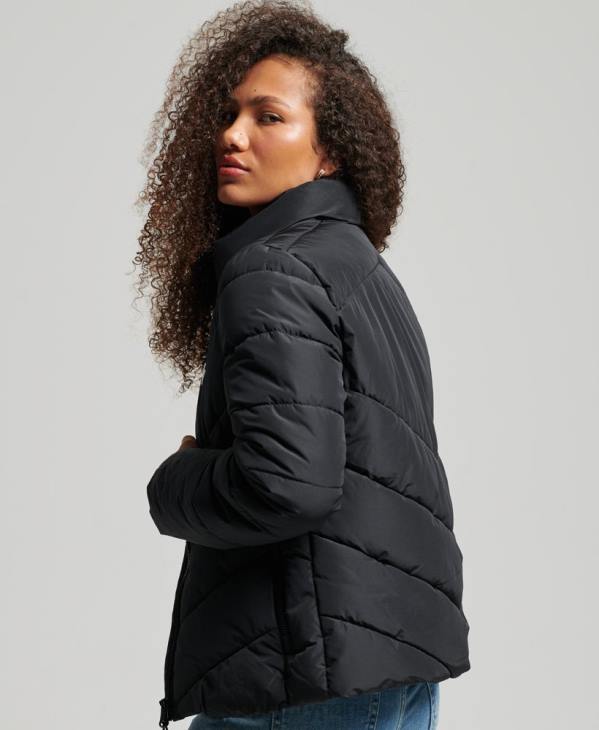 Superdry femmes doudoune sport sans capuche D64Z3800 vêtements noir