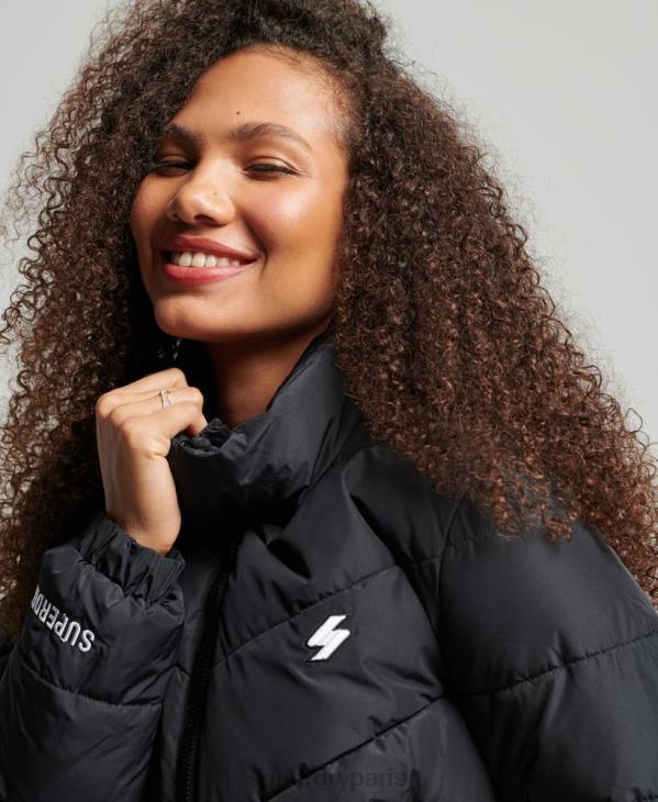 Superdry femmes doudoune sport sans capuche D64Z3800 vêtements noir
