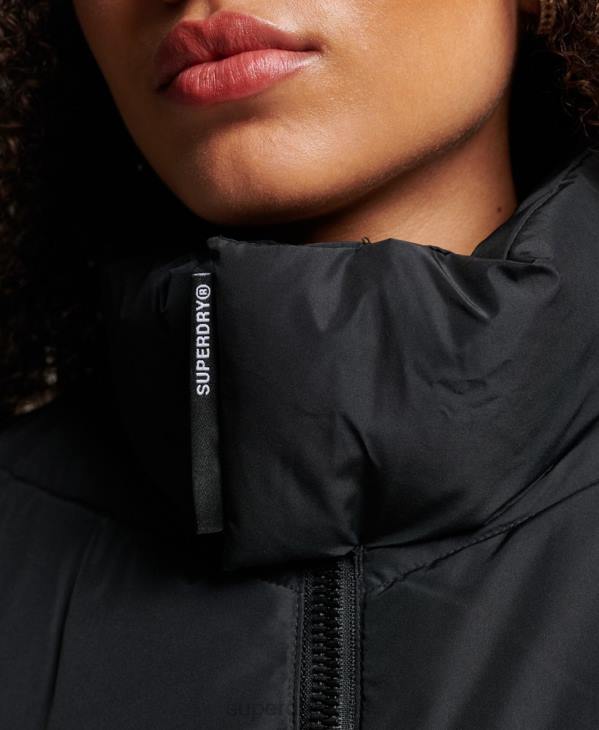 Superdry femmes doudoune sport sans capuche D64Z3800 vêtements noir