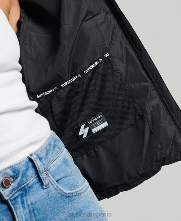 Superdry femmes doudoune sport sans capuche D64Z3800 vêtements noir