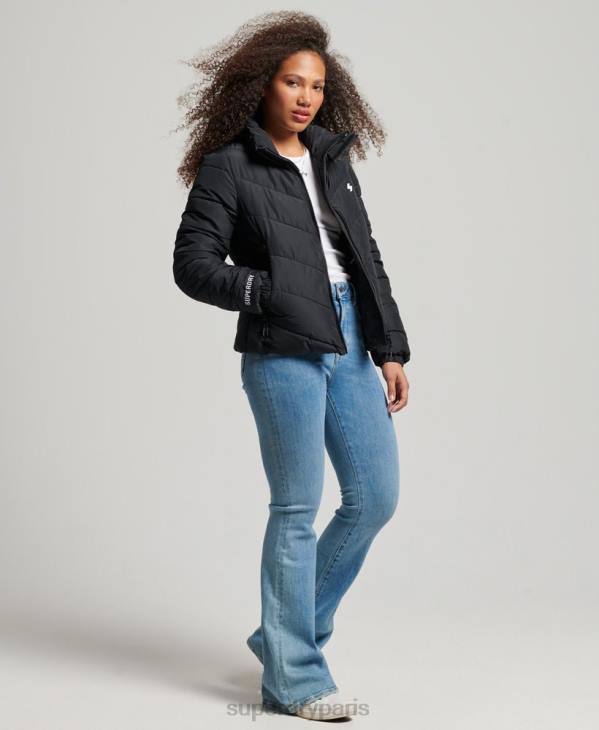 Superdry femmes doudoune sport sans capuche D64Z3800 vêtements noir