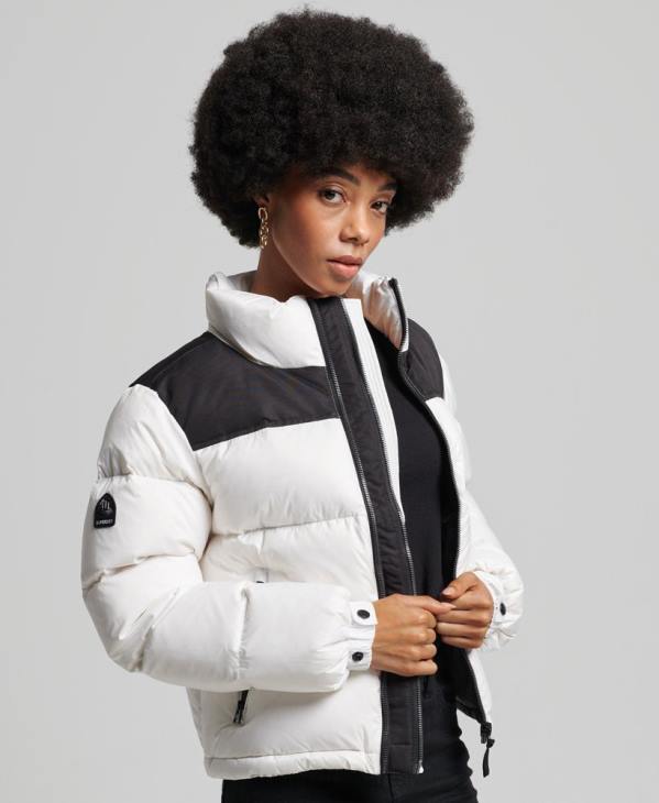 Superdry femmes doudoune sportstyle code D64Z5579 vêtements blanc