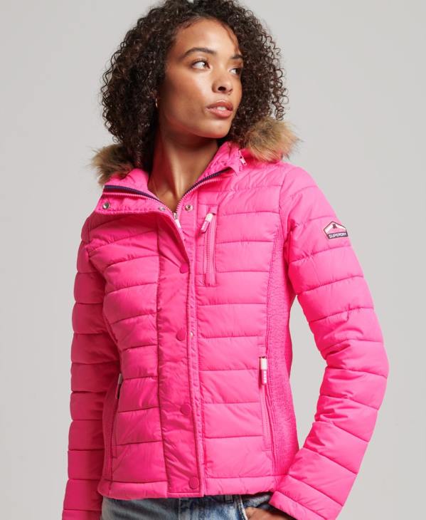 Superdry femmes fuji slim veste à capuche double zip D64Z5720 vêtements rose