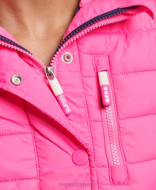 Superdry femmes fuji slim veste à capuche double zip D64Z5720 vêtements rose