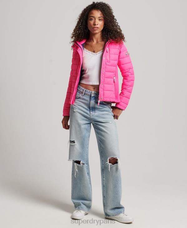 Superdry femmes fuji slim veste à capuche double zip D64Z5720 vêtements rose
