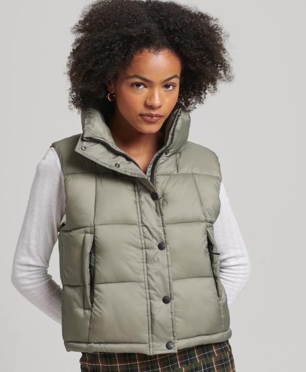 Superdry femmes gilet de sport de montagne D64Z5440 vêtements kaki