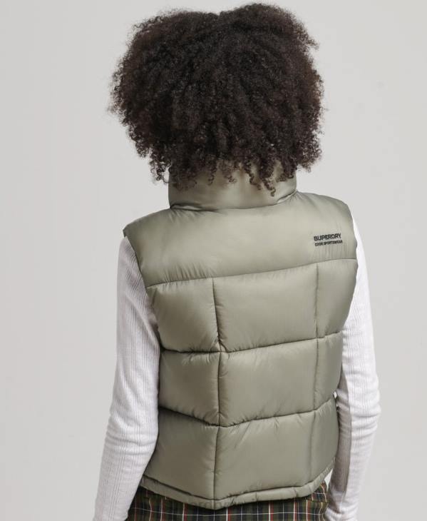 Superdry femmes gilet de sport de montagne D64Z5440 vêtements kaki