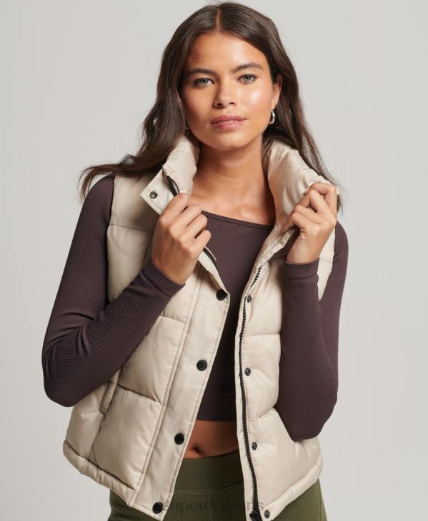 Superdry femmes gilet de sport de montagne D64Z5632 vêtements beige